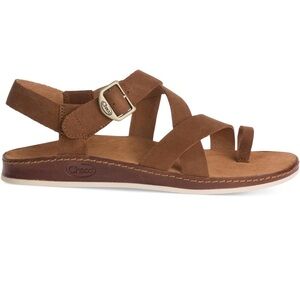 Chaco Women's Brown Leather Strappy Toe-Ring Sandal - Wayfarer Loop Sandal